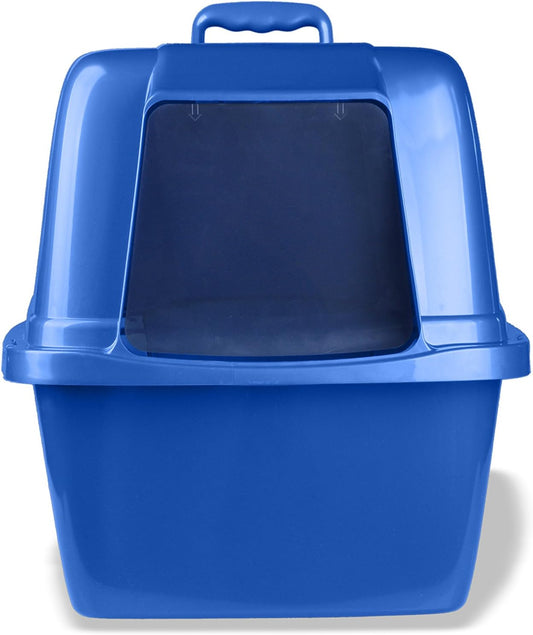 Van Ness Pets Odor Control Extra Large, Giant Enclosed Cat Pan with Odor Door, Hooded, Blue, CP7