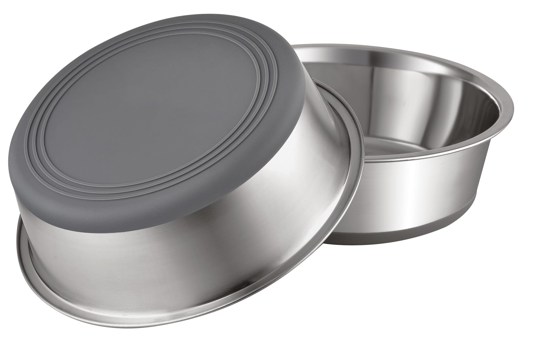 PEGGY11 Nonslip Stainless Steel Dog Bowls, 7.6 US Cup, 2 Count | No slide silicone bottom, Dishwasher safe, Easy to clean, Stackable design