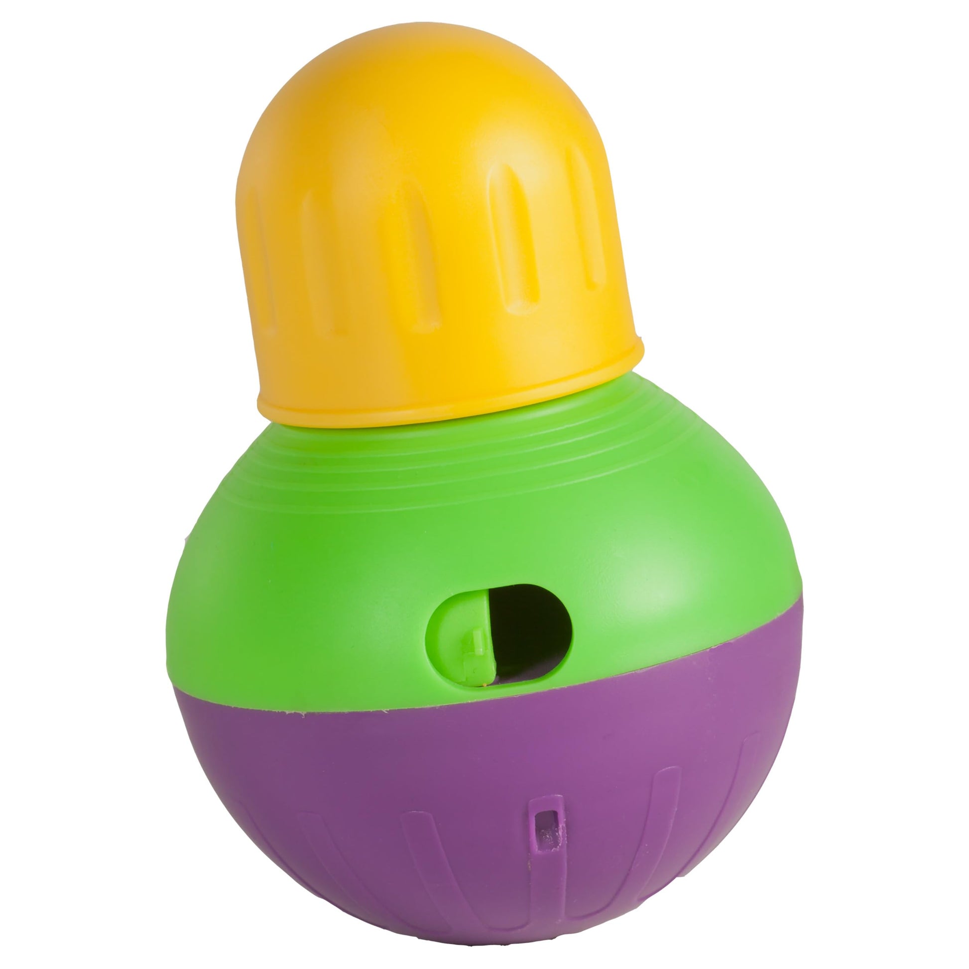 Starmark Bob-A-Lot Interactive Dog Pet Toy, Large, Yellow/Green/Purple