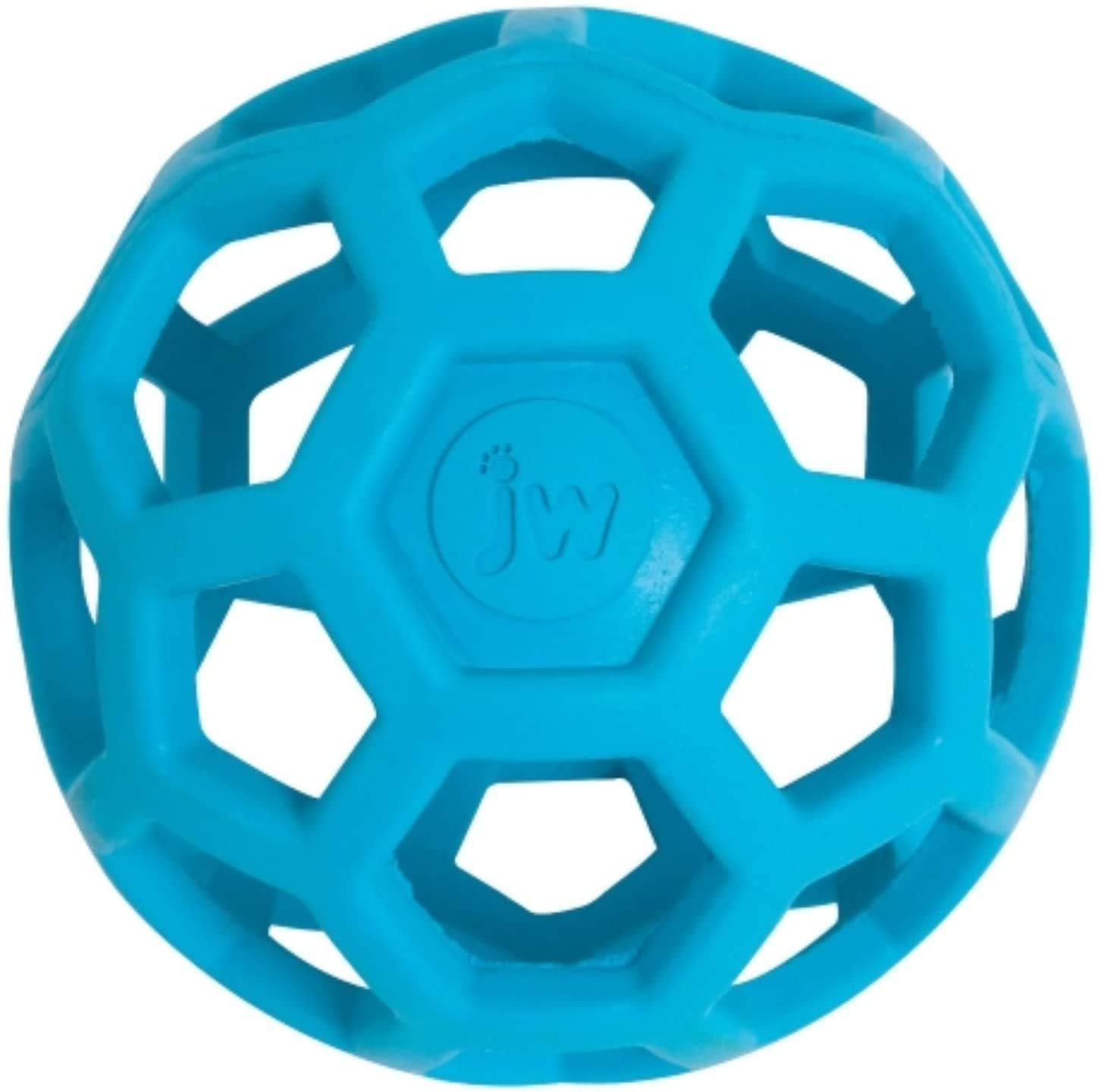 JW Pet Hol-ee Roller Dog Toy Puzzle Ball, Natural Rubber, Medium (4.5 Inch Diameter), Colors May Vary
