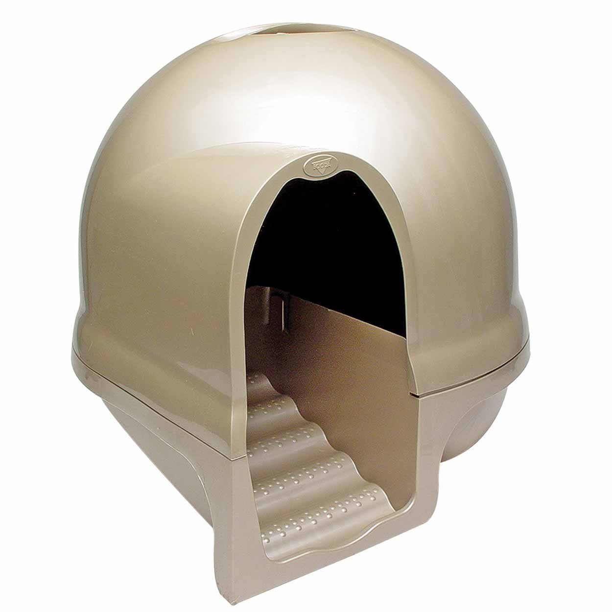 Petmate Booda Clean Step Cat Litter Box Dome (Made in the USA with 95% Recycled Materials)- Brushed Nickel, Made in USA