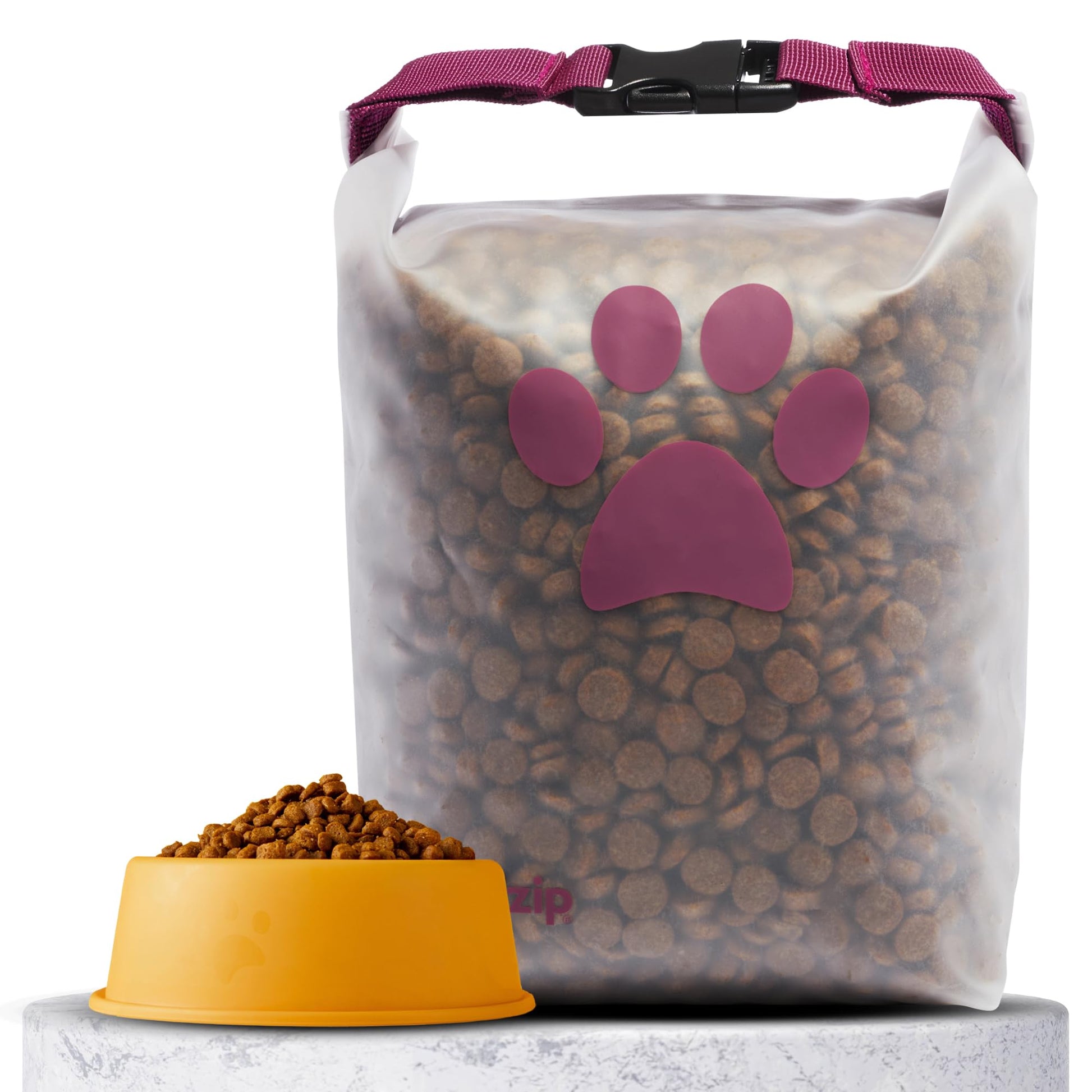 (re)zip Large Roll Top Pet Dry Food Storage Bag 40-Cup, BPA-Free, Food-Grade, Pet-Safe, Freshness Seal for Camping, Long Term Boarding, Travel & Daily Use, Machine Washable, Black