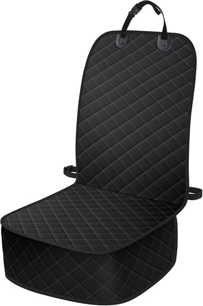 ELONGRIVER Dog Car Seat Covers, Waterproof Front Seat Cover for Dogs, Scratch-Proof, Nonslip Pet Passenger Seat Cover Protector, Universal Fit for Cars Trucks SUVs, Standard Size, Black