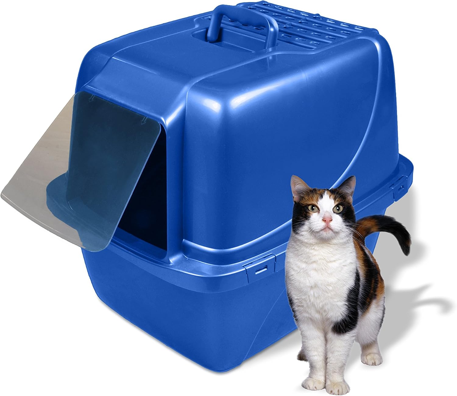 Van Ness Pets Odor Control Extra Large, Giant Enclosed Cat Pan with Odor Door, Hooded, Blue, CP7